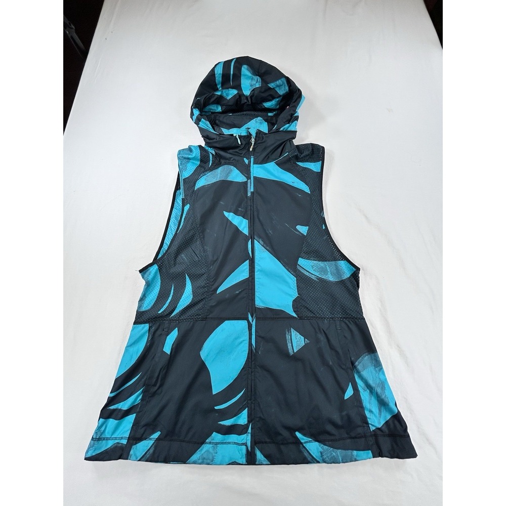 Lululemon Pack-It Vest Womens 6 Blue Full Zip Hooded Running Windbreaker